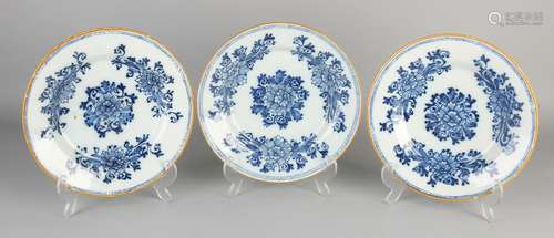 Three 18th century Delft Fayence signs with floral