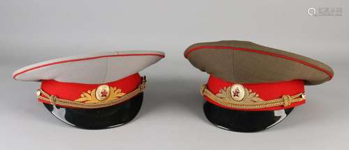 Two original Russian general caps. Duty and parade cap.