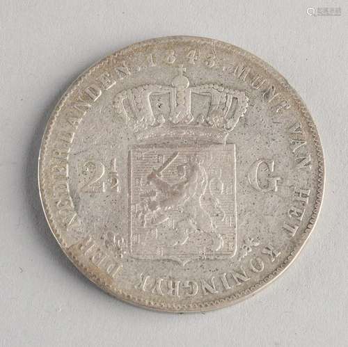 Silver Coin 2.5 Gulden 1843, William III.