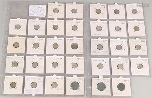 Lot 32 with coins of 10 Cent, 1910 t / m 1944