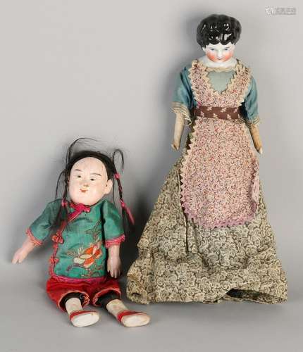 Two antique dolls. 1. Germany, 19th century porcelain