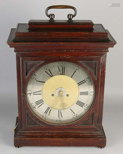 18th Century French walnut table clock with alarm,