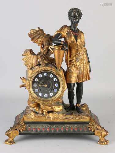 19th Century French pendulum clock with negroid figure,