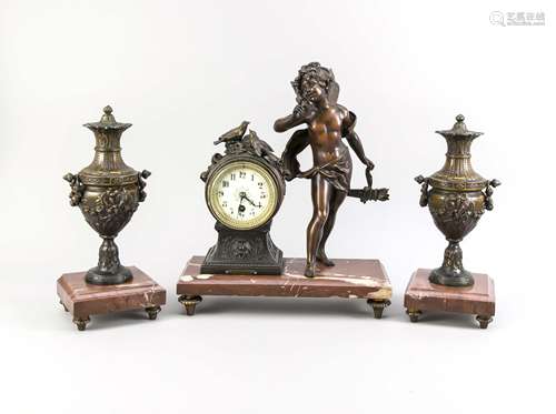 Antique French clocks metal composition couple with