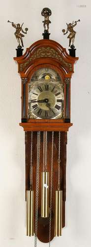 Oak Frisian clock with moon phase and Westminster