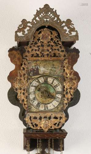 18th - 19th Century Frisian stool clock with alarm and