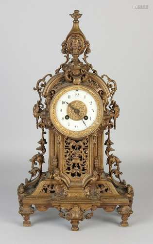 Antique French Neo Renaissance bronze mantel clock with