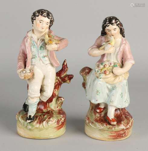 Two 19th century English ceramic figures. Lord and lady