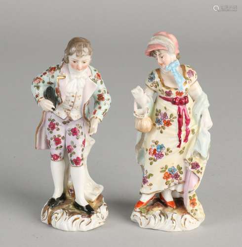 Two 19th century German porcelain figures. Noticed.