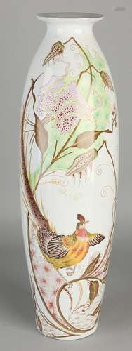 Large Art Nouveau porcelain vase with floral decoration