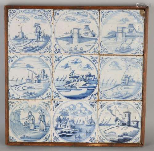 18th Century 9 pass tableau with coastal towns decor