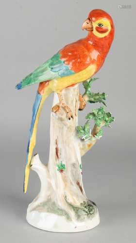 Large German Dresden porcelain parrot. 20th century.