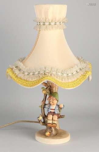 60-Year German Hummel table lamp. Boy in tree with