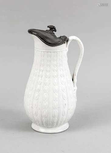 18th - 19th Century white Fayence klepkan with pewter