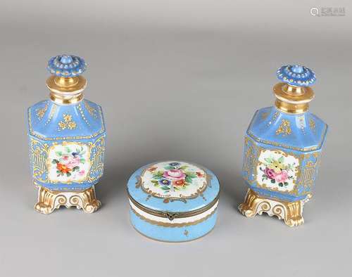 Three parts of French porcelain. Sevres style. Circa