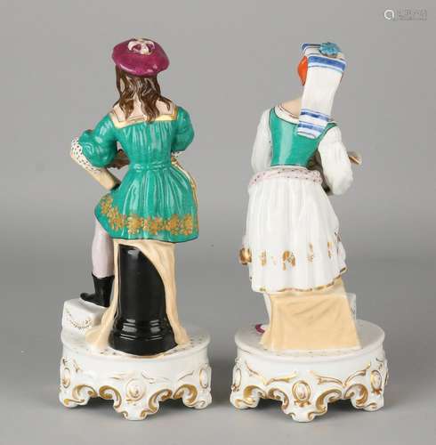 Two 19th century French porcelain figures. Hand painted