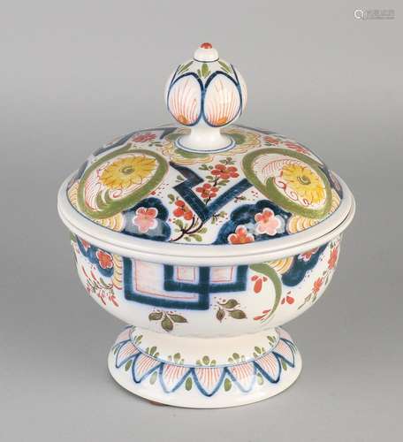 Polychrome hand painted earthenware lidded. Anno 1936.