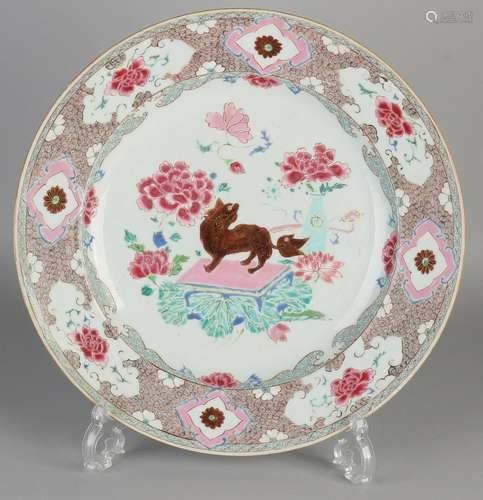 Large 18th - 19th century Chinese porcelain dish with