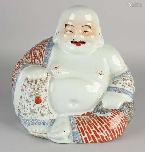 Large antique Chinese porcelain laughing Buddha with