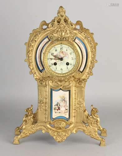 Antique French Louis Philippe gilt clock with