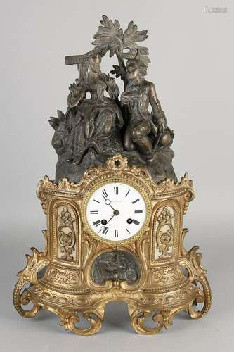 Antique French Louis Philippe mantel clock romantic