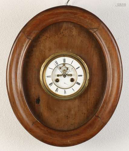 19th Century French walnut wall clock with eight day