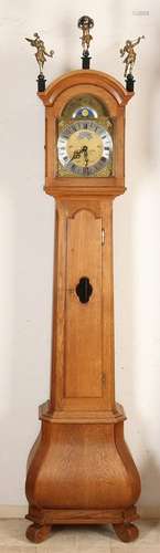 Warmink oak grandfather clock with moon phase and half