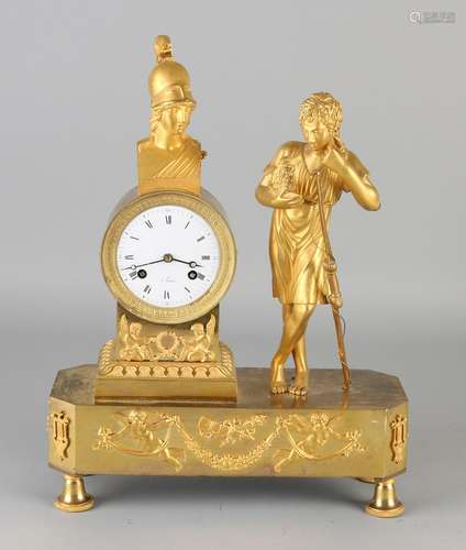 Gilt bronze French Directoire, Empire clock with Athens