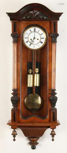 Antique walnut Viennese regulator with half-hour