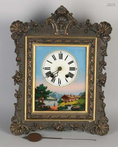 19th Century German painting Schwarzwalder clock.