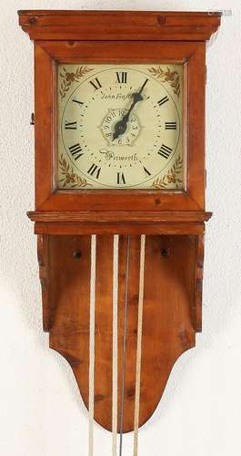 18th - 19th Century English pine hood with alarm clock