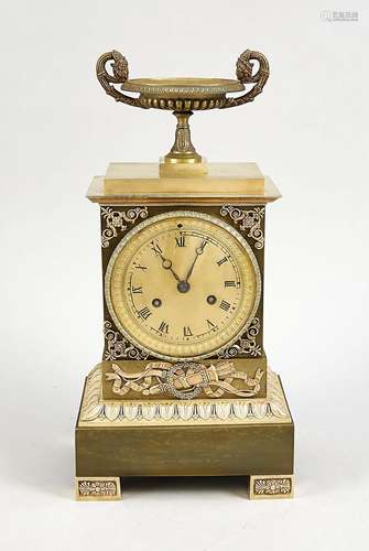 Early 19th century two-tone bronze Empire clock with