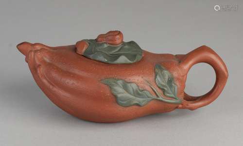 Chinese Yixing teapot in fruit shape. Two-colored,