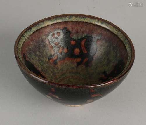 Chinese porcelain bowl with black enamel. Use within