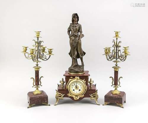 Three-piece set of French pendulum. Second half 19th