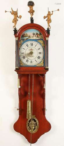 Antique oak Frisian clock with alarm. Circa 1820. Size: