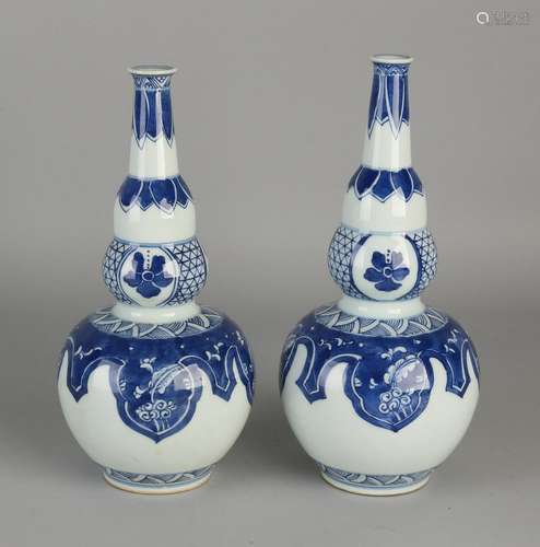 Two blue and white Chinese porcelain vases with floral