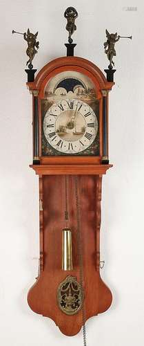 Old oak Frisian clock certified clockmaker Joure. With