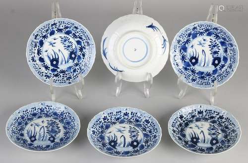 Six 18th - 19th century Chinese porcelain Kangxi