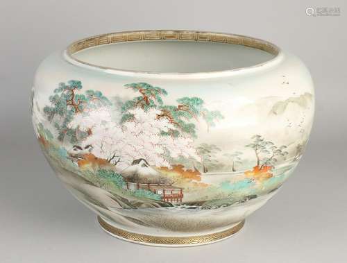 19th Century Japanese porcelain pot with landscape