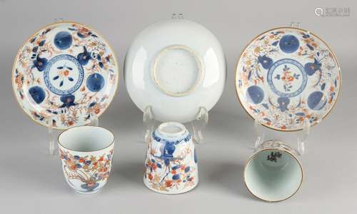 Three 18th century Chinese porcelain chocolate cups and