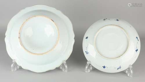 Two antique Chinese porcelain plates. 18th century.