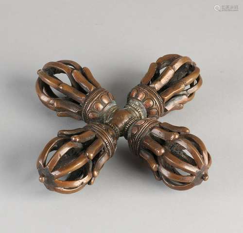 19th Century Tibetan bronze ritual Vajra. Buddhism /