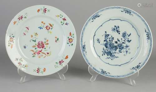 Two 18th century Chinese porcelain plates. Comprising: