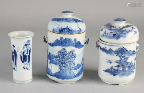 Three parts antique Chinese porcelain. Two 19th-century