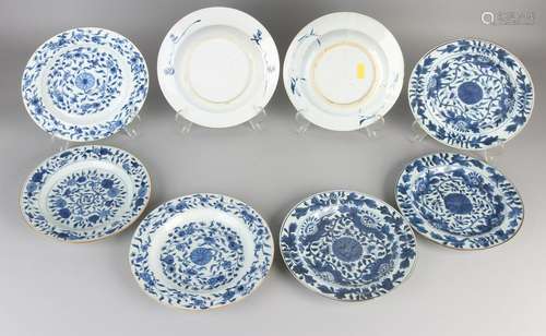 Eight 18th - 19th century Chinese porcelain plates with