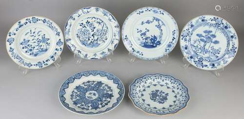 Six 18th - 19th century Chinese porcelain plates.