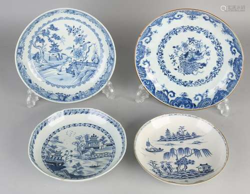 Four 18th century Chinese porcelain Queng Lung signs.