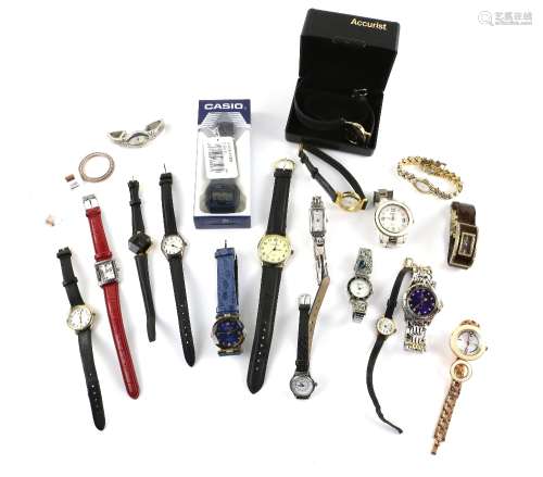 A group of Ladies and Gentleman's Quartz fashion wristwatches including a Pierre Cardin Gentleman'