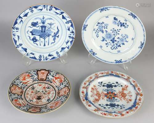 Four Chinese porcelain plates. 18th century.